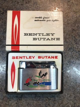 Vintage Bentley Butane Lighter / Austria - Duck Hunter Sportsman,  Orig Box -