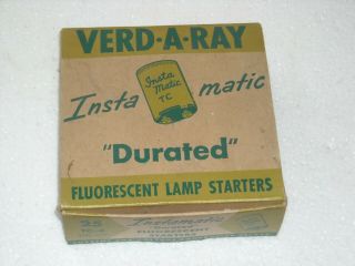 Vintage Verd - A - Ray Corp Instamatic Durated Box Of Flourescent Lamp Starters