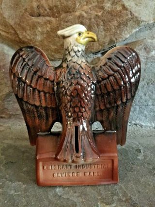 Mccoy Vintage Ceramic American Bald Eagle Bank Emigrant Industrial Savings Bank