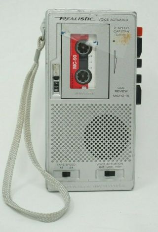Vintage Realistic Micro - 15 Voice Microcassette Tape Recorder