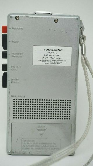 Vintage Realistic Micro - 15 Voice MicroCassette Tape Recorder 4