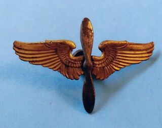 Vintage Wwii Large 3 " Us Army Air Corps Sweetheart Wings Hat Pin Badge Utica Ny