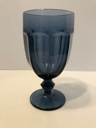 Blue Duratuff Goblet,  Vintage Libbey Duratuff,  Large Water Goblet