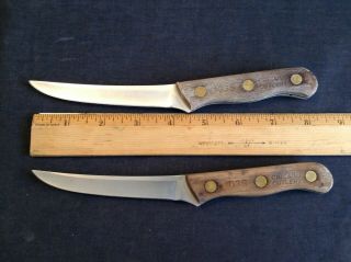 Vintage Classic Set Of 2 CHICAGO CUTLERY 103S Steak Knives Wood Handles 3