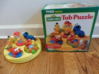 Vintage Tyco Sesame Street Tub Float Puzzle,  Elmo,  Cookie,  Big Bird,  Bert,  Ernie