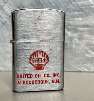 Vintage 50s Shell United Oil Co Inc Albuquerque Nm Lighter Idealine Japan Zippo