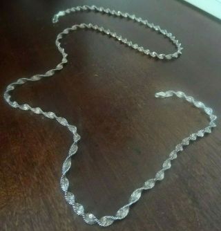 Sterling Silver 925 Italy Chain Link Rope Vintage 24 " Necklace
