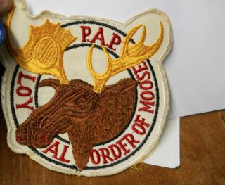 Vintage " Loyal Order Of Moose,  Pap " Sew On Fabric Patch 6 " W X 5 " H