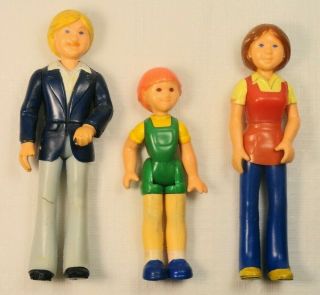 Dollhouse Miniature Vintage 1:12 Scale Doll Family Father Mother Child Jointed