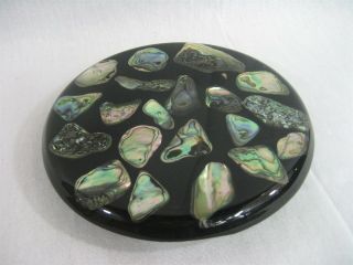 Vintage Hand Made Trivet With Abalone Shells Made By Wondermold Ind.  Inc.  Usa