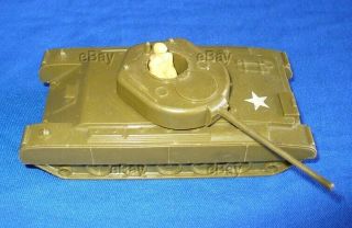 Vintage Pyro Hard Plastic Army Tank Green 1950s Toy Soldier Usa Playset Wwii 3