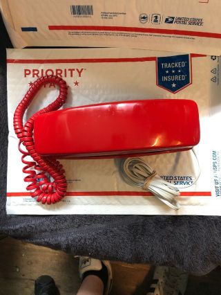 Vintage Gte Automatic Electric Push Button Retro Red Phone - Not