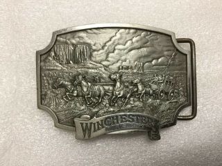 1975 Winchester Gun Company Stagecoach Pewter Belt Buckle