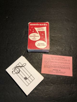 Vintage 1962 Music Flash Cards,  Fundamentals Of Music Complete 60 Cards / Usa
