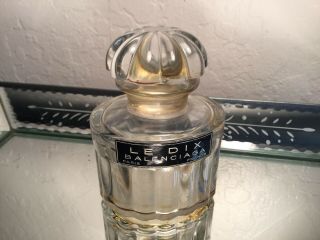 Vintage Balenciaga Paris Le Dix Perfume Bottle 2 Fl Oz With Glass Stopper