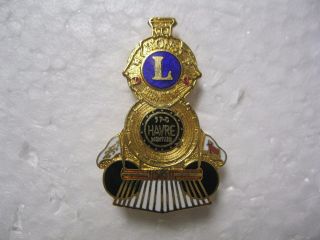 Lions Club Pin Train Havre Montana International Vintage Pin 37 - C
