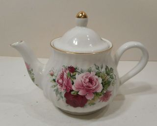 Vintage Arthur Wood & Son Staffordshire England 6304 Pink Floral England Teapot