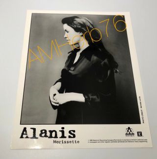 Alanis Morissette Vintage Photo Press Promo 8x10 1995 Black White Photo