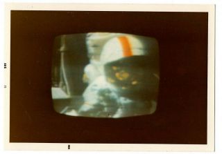 Vtg Snapshot - Tv Screen View Of Astronaut - Apollo 15 Moon Landing August 1971