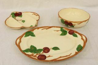 Vintage Franciscan Apple Pattern Bowl/divided Relish/platter