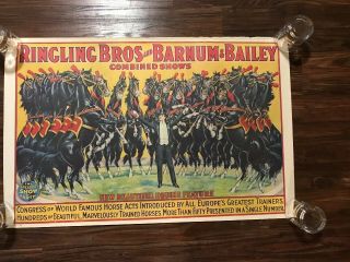 Vintage Poster Print Ringling Brothers Barnum & Bailey Combined Circus Shows