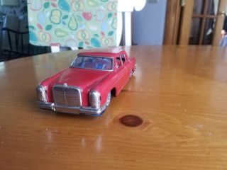 Vintage Bandai Mercedes 250 Tin Litho Friction Red Car - Nr