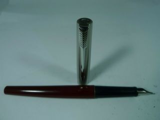 Vintage Parker 15 Fountain Pen Marron Plastic Body Uk