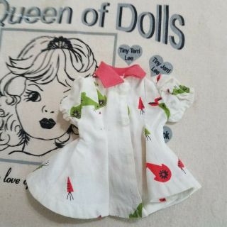 Vintage Terri Lee doll clothes for Tiny Terri,  Orange bunny Town dress 3