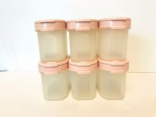Vintage Tupperware Modular Mates Pink Spice Jar Containers 1843.