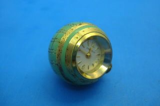 Vintage Caravelle Ball Pendant Watch - - Lime Green And Goldtone - - Runs