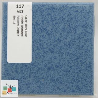 Mmt - 117 Vintage Ceramic Mct Tile Dark Blue Textured Dapple