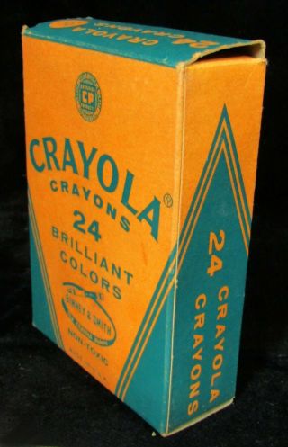 Vintage Binney & Smith Crayola 242 Crayons 24 Count Box - Non Toxic Made in USA 3
