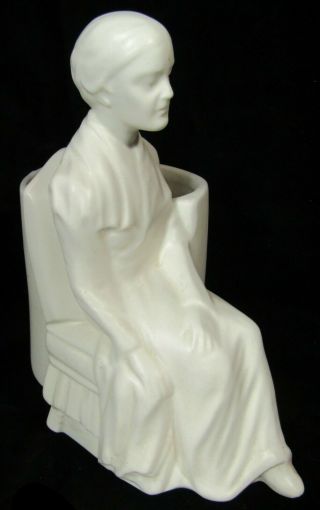 Vintage Haeger Pottery Vase - Woman Seated In Chair With Eyes Closed