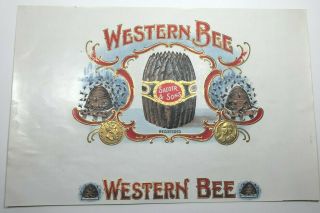 Vintage Cigar Advertisement " Western Bee " Saeger & Sons,  9 3/4 X 6 1/2 "
