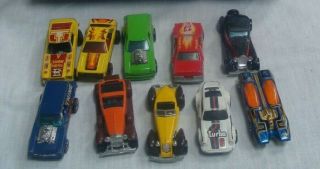 Eleven Assorted Vintage Hot Wheels,  Cars,  One Tonka Truck With Bucket Ladder
