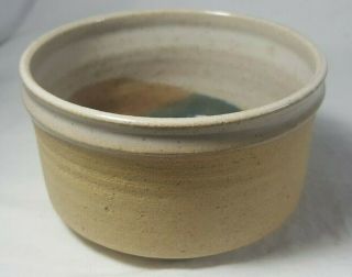 Vintage Dinny Myerson Hand Crafted Art Pottery Stoneware Crock Tan Glaze 3