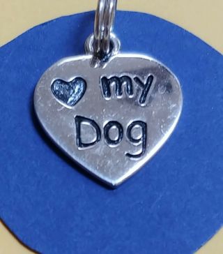 Sterling Silver Vintage Bracelet Charm O12 Love My Dog And Paw