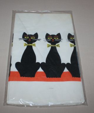 Vintage Siamese Black Cat Paper Table Cover Decor 54 " X 96 " Reeds Rembrandt Nos