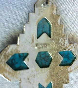Vintage Sarah Coventry Faux Turquoise Pin Brooch Silver Tone Setting Signed 3