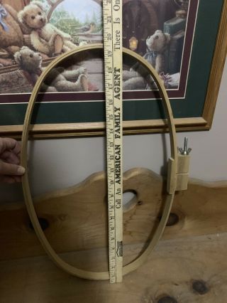 Vintage Oval Wooden Quilting Hoop 19” In