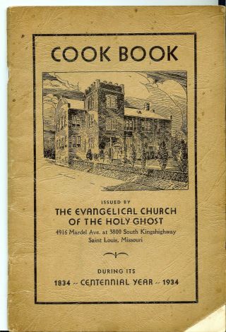 Vintage 1934 Church Cookbook St Louis