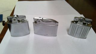 3 Vintage Chrome Lighters,  Continental Cmc,  Coronet,  Ronson Usa
