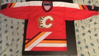 Vintage Calgary Flames Hockey Jersey Boys Size L/xl Ccm Nhl