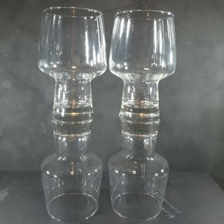 Set Of 4 Vintage Libbey Clear Glass Tumblers Square Bowl Hard To Find