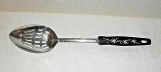 Mid Century Vintage Exco Usa Stainless Steel Slotted Spoon Starburst Handle