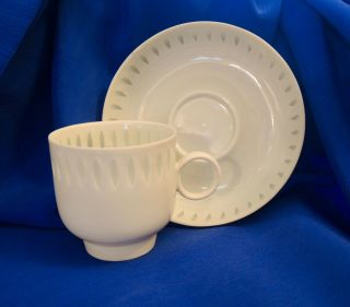 Vintage Arabia Finland White Tea Cup & Saucer