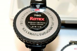 Rotex 780 Deluxe Vintage Label Maker 3/8 1/2 inch Horizontal Dual Track in Case 2