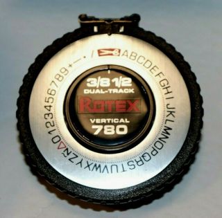 Rotex 780 Deluxe Vintage Label Maker 3/8 1/2 inch Horizontal Dual Track in Case 3