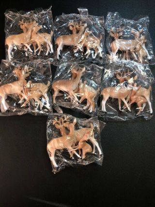 Vintage Cake Topper Deer 7 Packages Of 3 Momma Daddy Baby Buck Doe Fawn