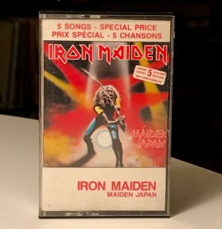 Vtg Iron Maiden Cassette Maiden Japan Tape Live Album Lp Metal Og Euc,